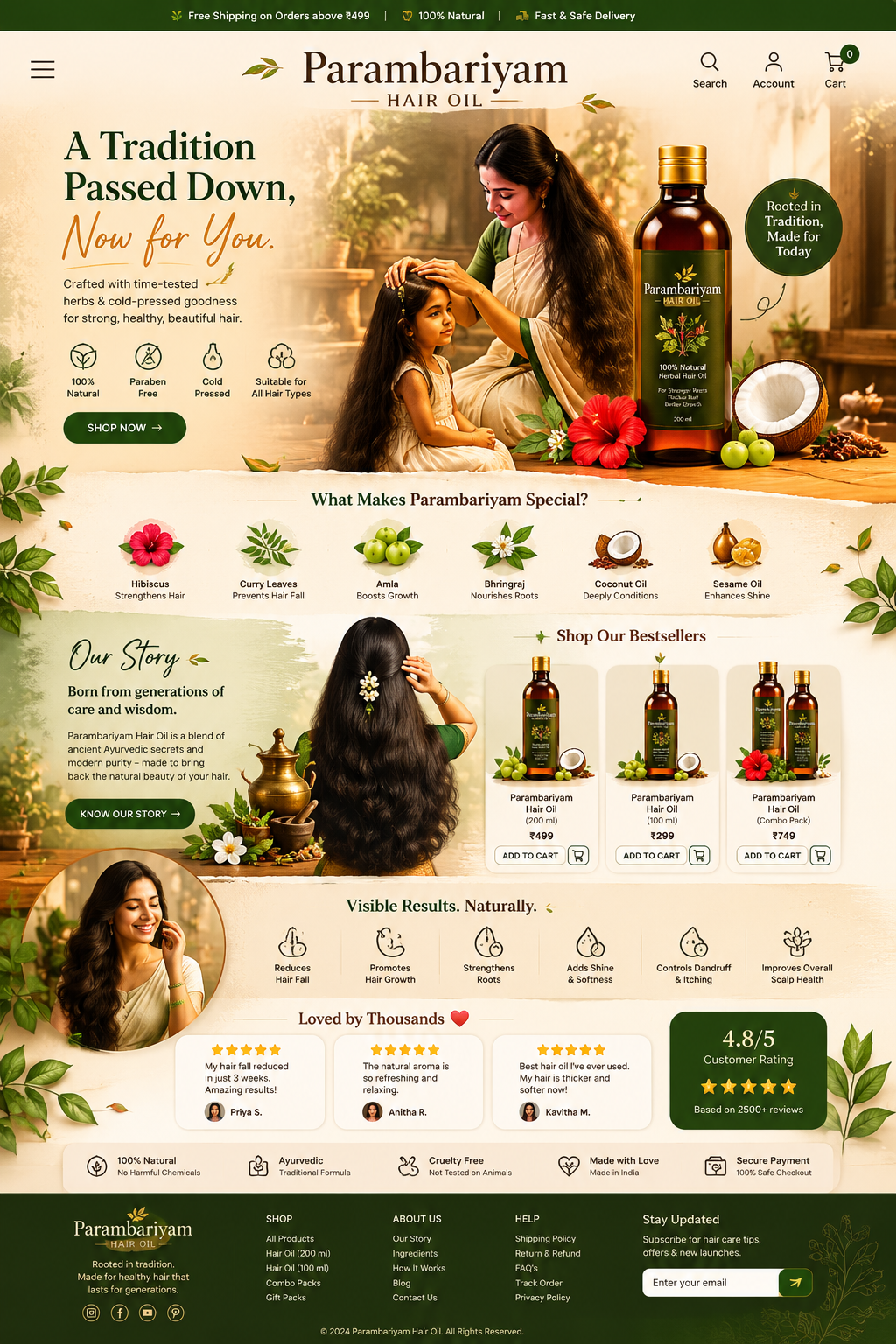 Parambariyam Hair Oil website